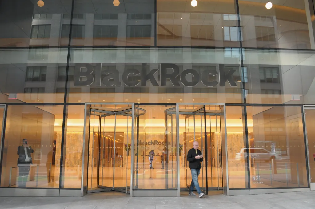 The office of BlackRock is seen in Manhattan, New York City.