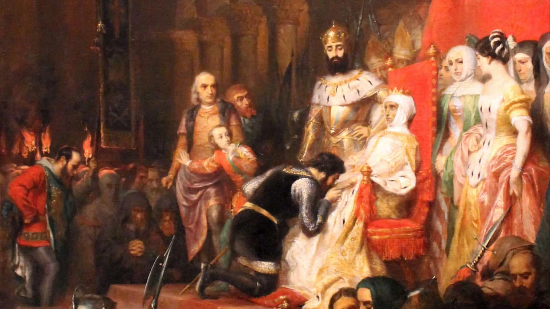 Коронование трупа Инес де Кастро в 1361 г. Картина написана в 1849 году. Находится в Лионском музее изобразительных искусств. Фото: Pierre-Charles Comte / The Coronation of Inês de Castro