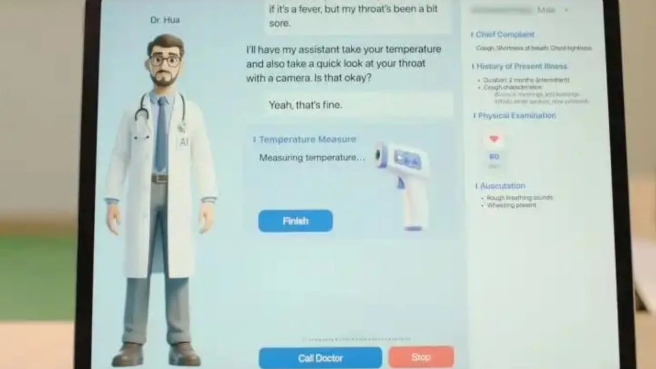 Китайский стартап Synyi AI и саудовская компания Almoosa Health Group тестируют первую в мире клинику, где ИИ по имени «доктор Хуа» (он на фото) ставит диагнозы пациентам. Фото: x/WIC_espanol