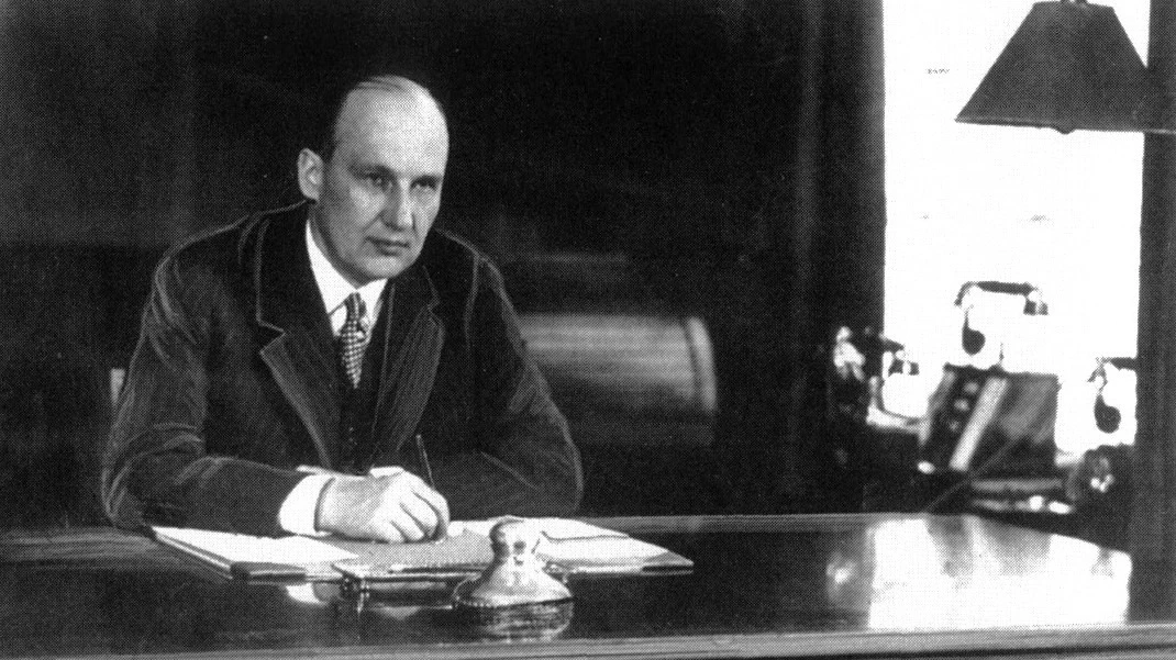 Ivar Kreuger in his office at the “Match Palace,” circa 1930. Photo: from the book *Ivar Kreuger: The Match King* by Lars-Erik Thunholm.