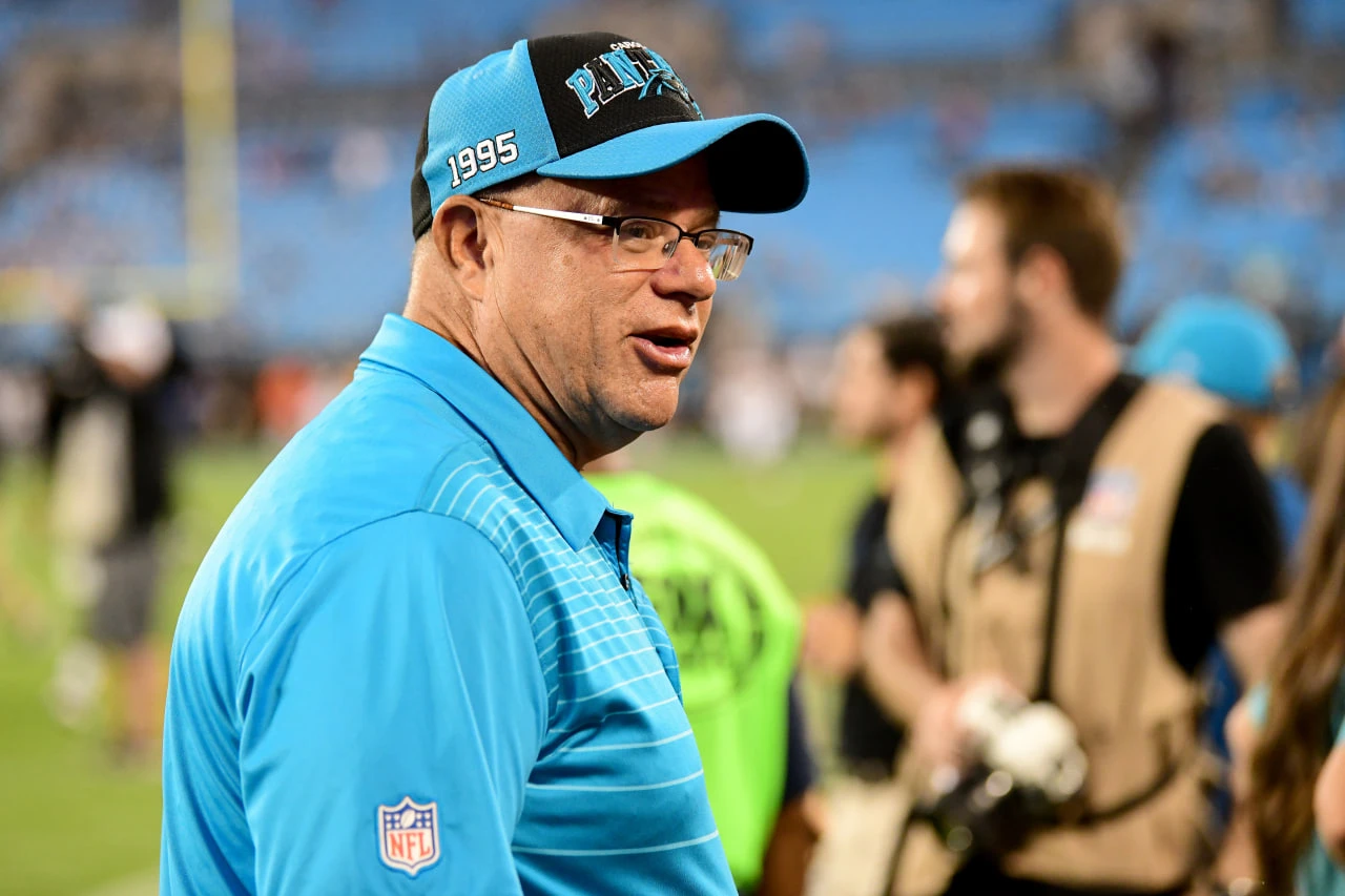 David Tepper before the Carolina Panthers game against the Tampa Bay Buccaneers at Bank of America Stadium. Photo: Jacob Kupferman / Getty Images